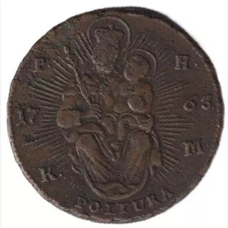Mária Terézia poltura 1763.  Bronz