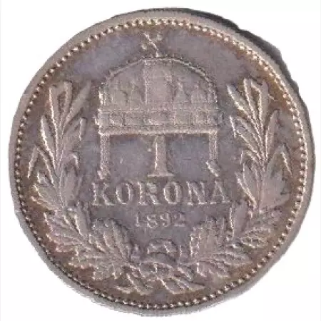 Ferenc József 1 korona 1892.KB  Ezüst 835  5g  23mm