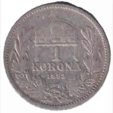 Ferenc József 1 korona 1893.KB  Ezüst 835  5g  23mm
