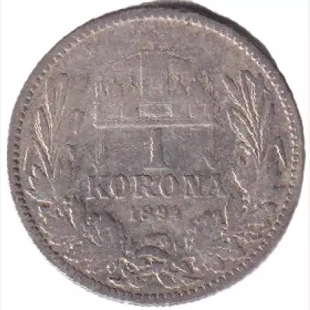 Ferenc József 1 korona 1894.KB  Ezüst 835  5g  23mm
