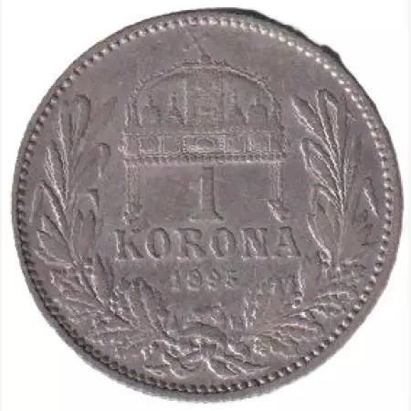 Ferenc József 1 korona 1895.KB  Ezüst 835  5g  23mm