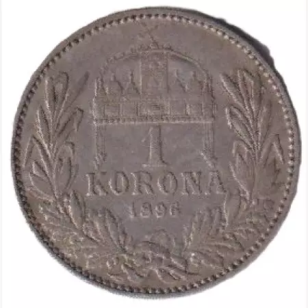 Ferenc József 1 korona 1896.KB  Ezüst 835  5g  23mm