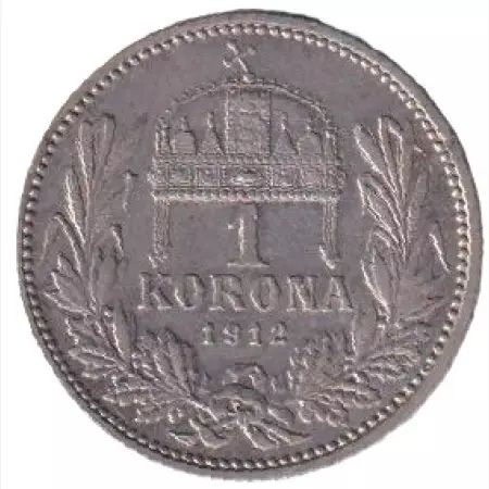 Ferenc József 1 korona 1912.KB  Ezüst 835  5g  23mm
