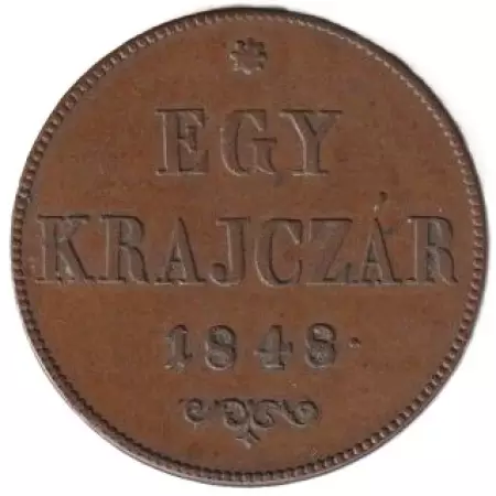 Szabadságharc 1 krajcár 1848.  Bronz
