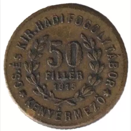 Hadifogolytábor Kenyármező 50 fillér 1915. Bronz 22,9mm