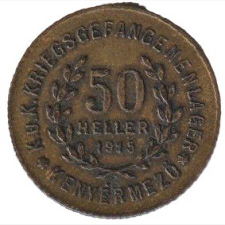 Hadifogolytábor Kenyármező 50 fillér 1915. Bronz 22,9mm