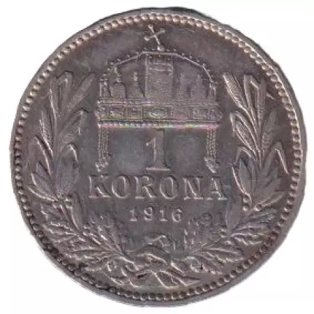 Ferenc József 1 korona 1916.KB  Ezüst 835  5g  23mm