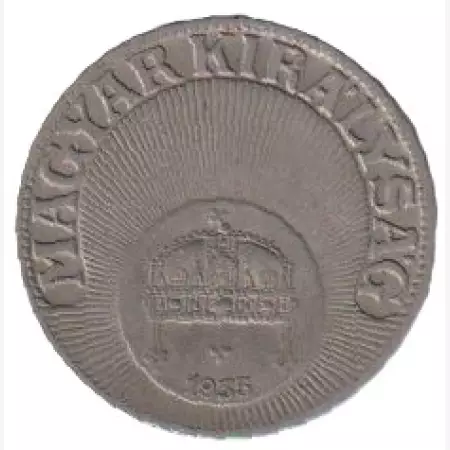 Magyar Királyság 10 fillér  1935.   Nikkel