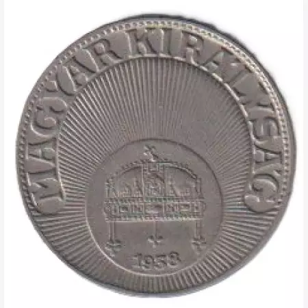 Magyar Királyság 10 fillér  1938.   Nikkel