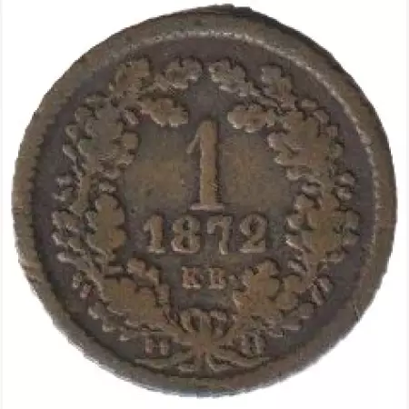 Ferenc József 1 krajcár 1872.KB  Bronz