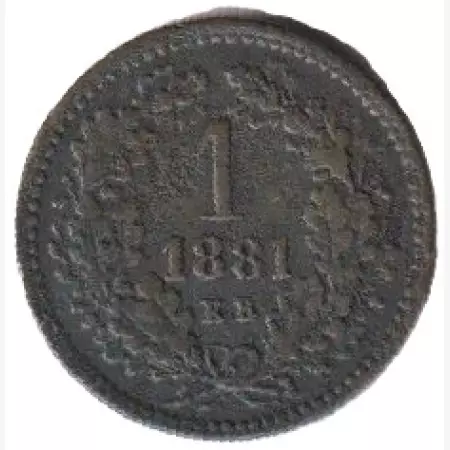 Ferenc József 1 krajcár 1881.KB  Bronz