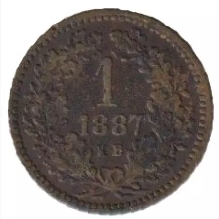 Ferenc József 1 krajcár 1887.KB  Bronz