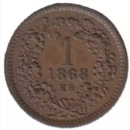Ferenc József 1 krajcár 1868.KB  Bronz