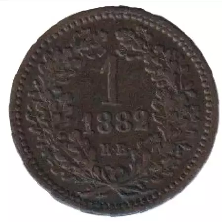 Ferenc József 1 krajcár 1882.KB  Bronz