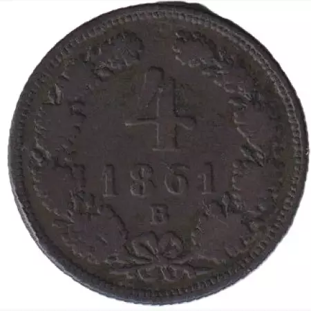 Ferenc József 4 krajcár 1861.B  Bronz