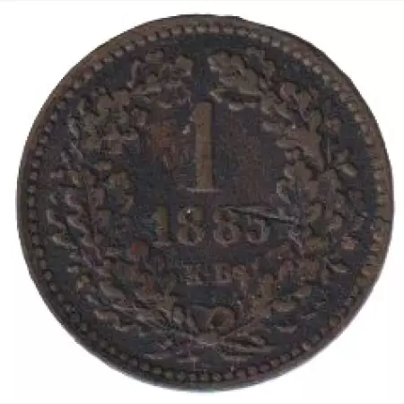 Ferenc József 1 krajcár 1885.KB  Bronz