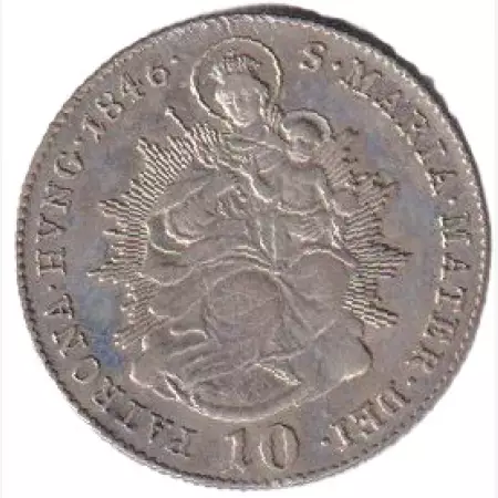 V. Ferdinánd 10 krajcár 1846.B  Ezüst 500  3,89g  23mm