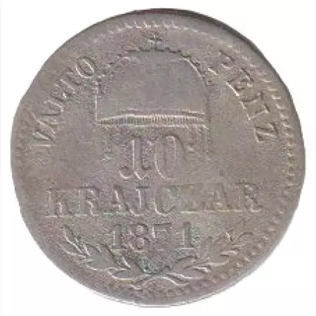 Ferenc József 10 krajcár 1871.GYF  Ezüst 400  1,66g  19mm