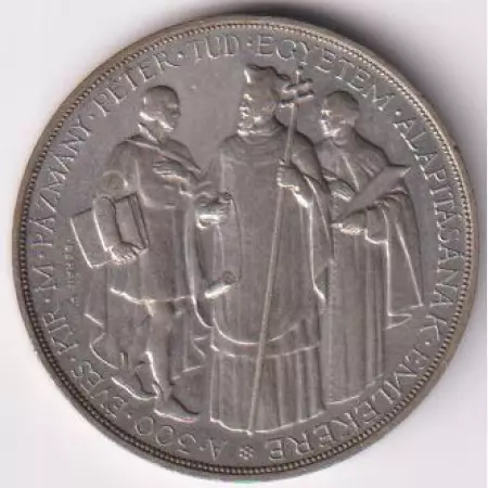 2 Pengő 1935. Pázmány Ezüst 640  10g  27mm