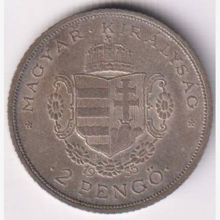 2 Pengő 1935. Rákóczi Ezüst 640  10g  27mm