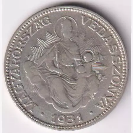 2 Pengő 1931. Ezüst 640  10g  27mm