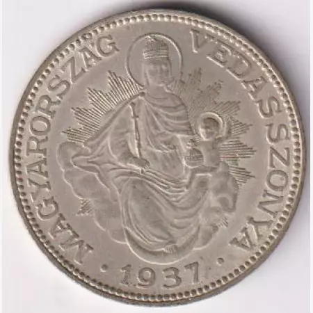 2 Pengő 1937. Ezüst 640  10g  27mm