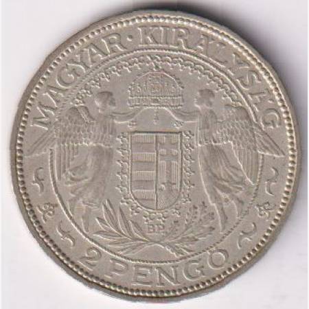 2 Pengő 1937. Ezüst 640 10g 27mm 2 Pengő 1937. Ezüst 640 10g 27mm