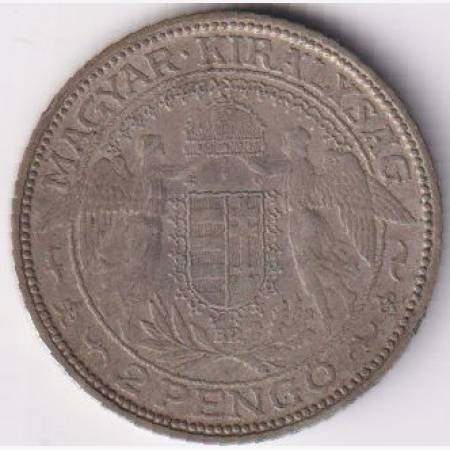 2 Pengő 1938. Ezüst 640 10g 27mm 2 Pengő 1938. Ezüst 640 10g 27mm
