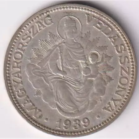 2 Pengő 1939. Ezüst 640  10g  27mm