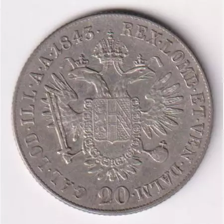 V.Ferdinánd 20 krajcár 1843.E Ezüst 640  6,68g  26mm