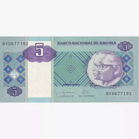 Angola 5 kwanzas 2011.    P 144c   (N)