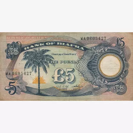 Biafra 5 pound 1968-1969.   P 6a   (N)