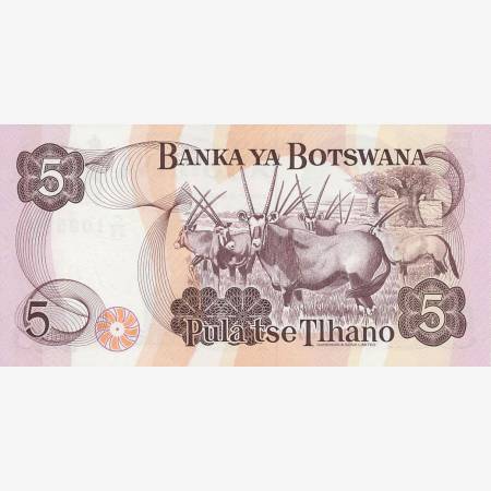 Botswana 5 pula  1992.   P 11a   (N)