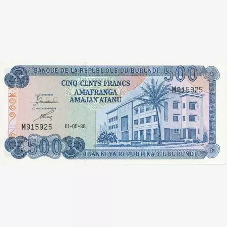 Burundi 500 francs 1988.  P 30c   (N)