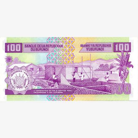 Burundi 100 francs 2006.  P 37e   (N)