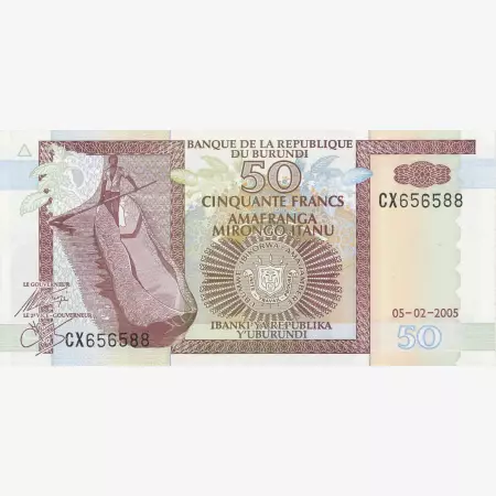 Burundi 50 francs 2005.  P 36e    (N)