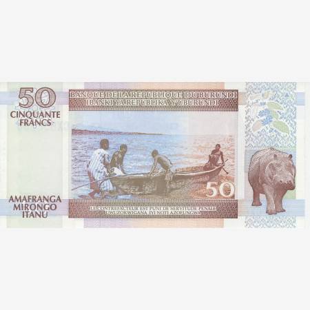 Burundi 50 francs 2005. P 36e (N) Burundi 50 francs 2005. P 36e (N)