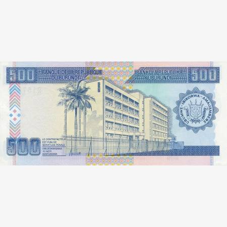 Burundi 500 francs 1995. P 37A (N) Burundi 500 francs 1995. P 37A (N)