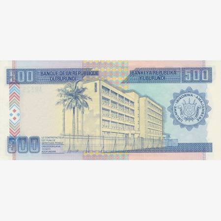 Burundi 500 francs 2003. P 38c (N) Burundi 500 francs 2003. P 38c (N)