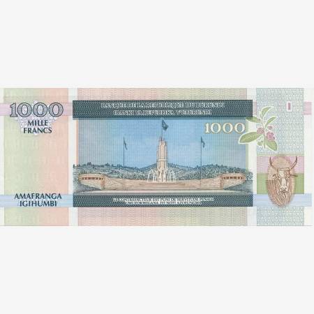 Burundi 1000 francs 1997. P 39b (N) Burundi 1000 francs 1997. P 39b (N)