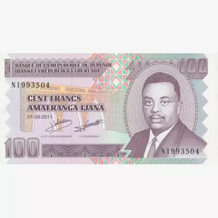 Burundi 100 francs 2011.  P 44   (N)
