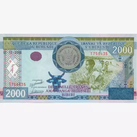 Burundi 2000 francs 2008.  P 47   (N)
