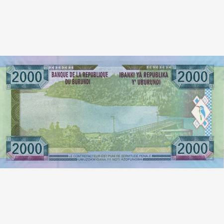 Burundi 2000 francs 2008.  P 47   (N)