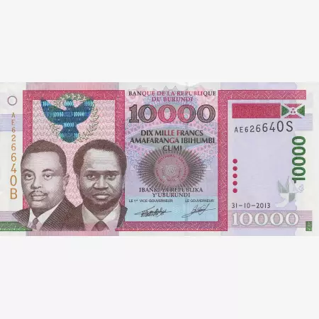 Burundi 10000 francs 2013.  P 49b   (N)