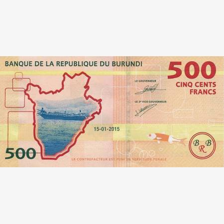 Burundi 500 francs 2015. P 50 (N) Burundi 500 francs 2015. P 50 (N)