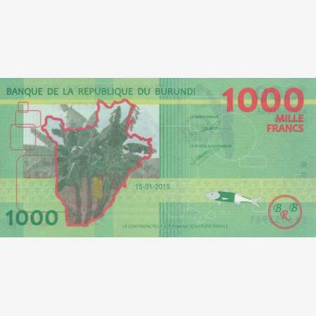 Burundi 1000 francs 2015. P 51a (N) Burundi 1000 francs 2015. P 51a (N)