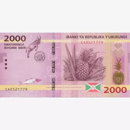 Burundi 2000 francs 2015.  P 52   (N)