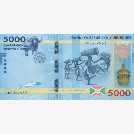 Burundi 5000 francs 2015.  P 53   (N)