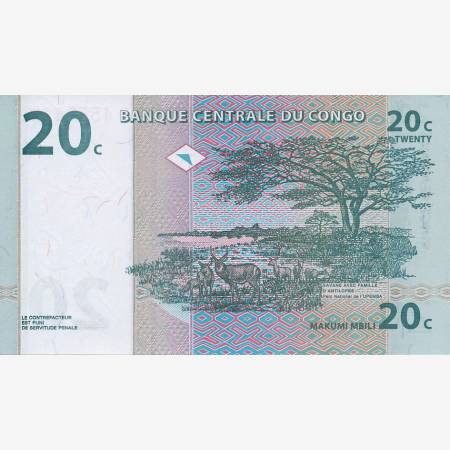 Kongo 20 cent 1997. P 83 (N) Kongo 20 cent 1997. P 83 (N)