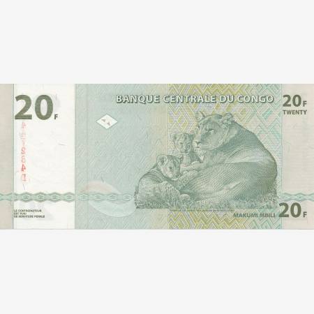 Kongo 20 francs 2003. P 94 (N) Kongo 20 francs 2003. P 94 (N)